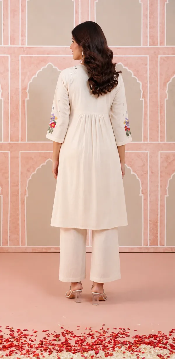 White_Cotton_Floral_Embroidered_A-Line_Kurta_Set_For_Women