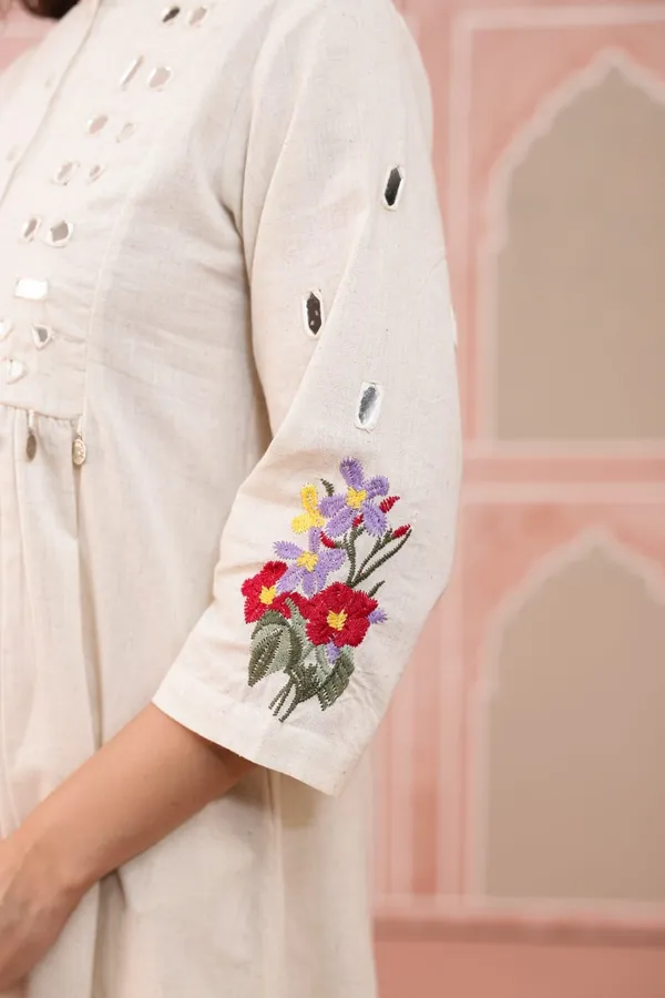 White_Cotton_Floral_Embroidered_A-Line_Kurta_Set_For_Women