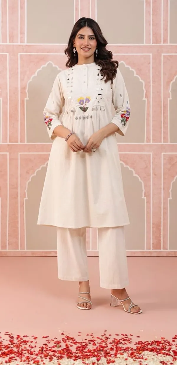 White_Cotton_Floral_Embroidered_A-Line_Kurta_Set_For_Women