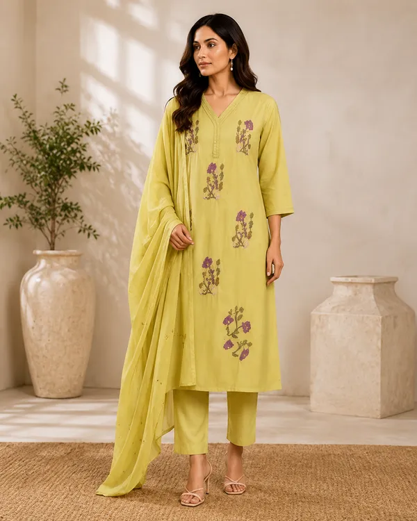 Lime_Green_Floral_Embroidered_Kurta_Set_with_Dupatta