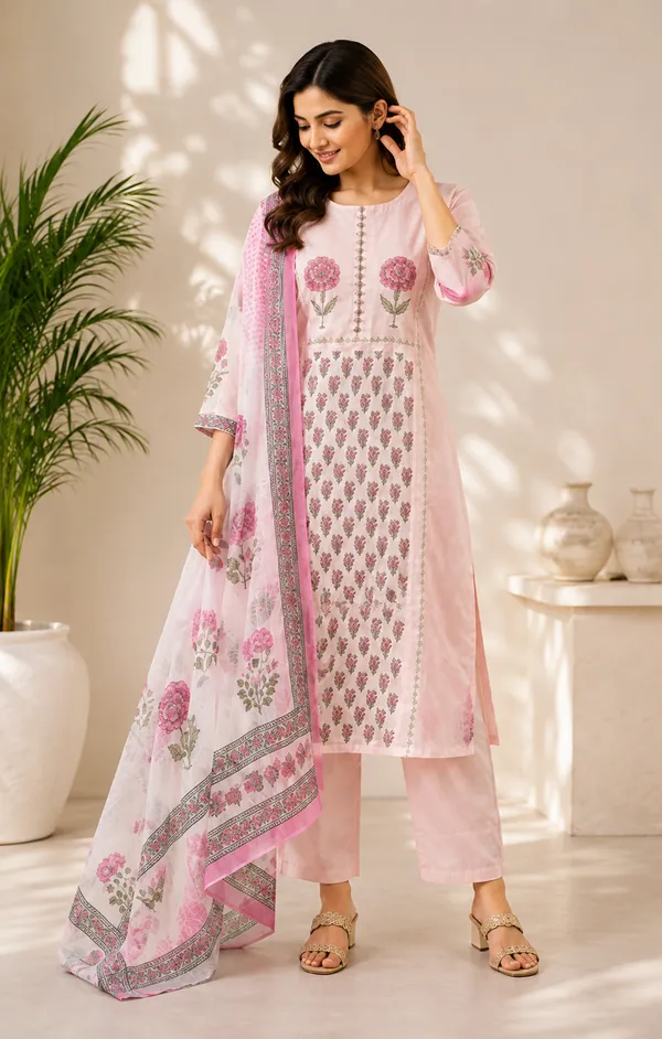 Pink_kotdoriya_bloom_straigth_cut_kurta_set