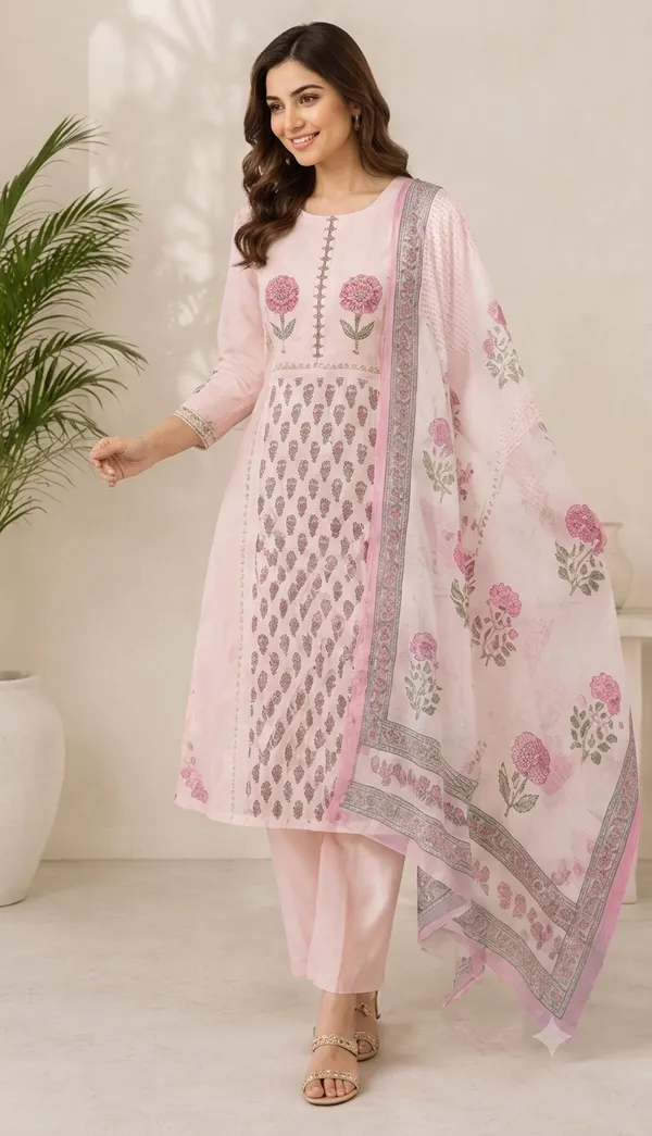 Pink_kotdoriya_bloom_straigth_cut_kurta_set