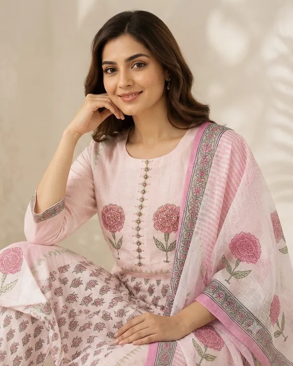 Pink_kotdoriya_bloom_straigth_cut_kurta_set