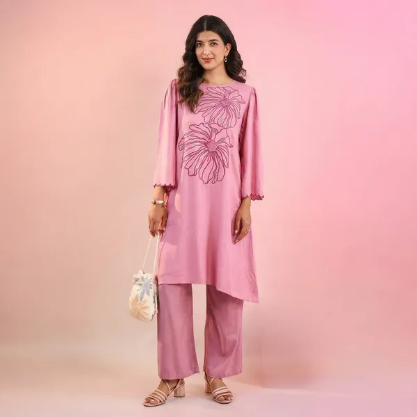 Pink_Floral_Embroidered_Kurta_Set_With_Palazzo_For_Women
