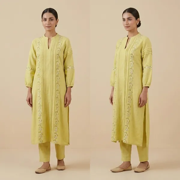 Yellow_Cotton_Embroidered_Floral_Straight_Kurta_Set_For_Women