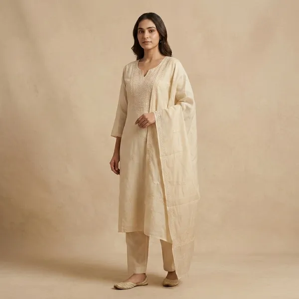 Off-White_Cotton_Embroidered_Kurta_Set_For_Women