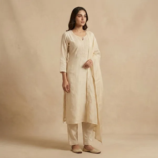 Off-White_Cotton_Embroidered_Kurta_Set_For_Women