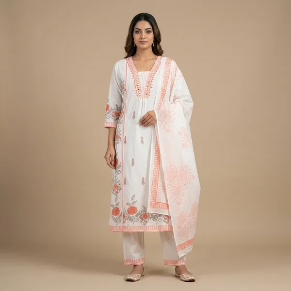White_Cotton_Embroidered_Floral_Kurta_Set_For_Women