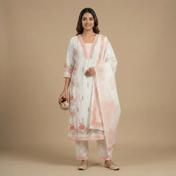 White_Cotton_Embroidered_Floral_Kurta_Set_For_Women