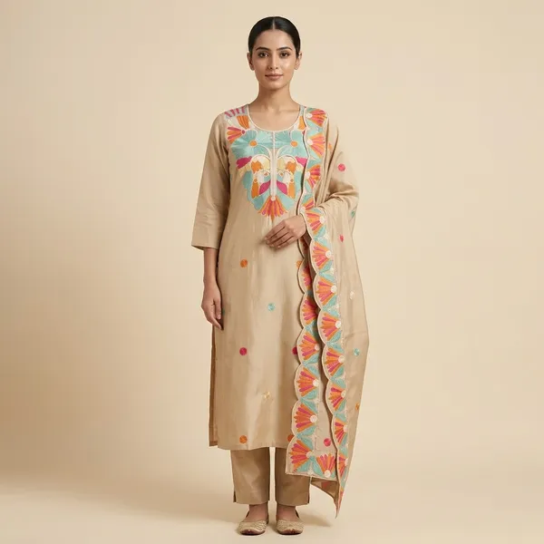 Beige_Cotton_Embroidered_Straight_Kurta_Set_For_Women
