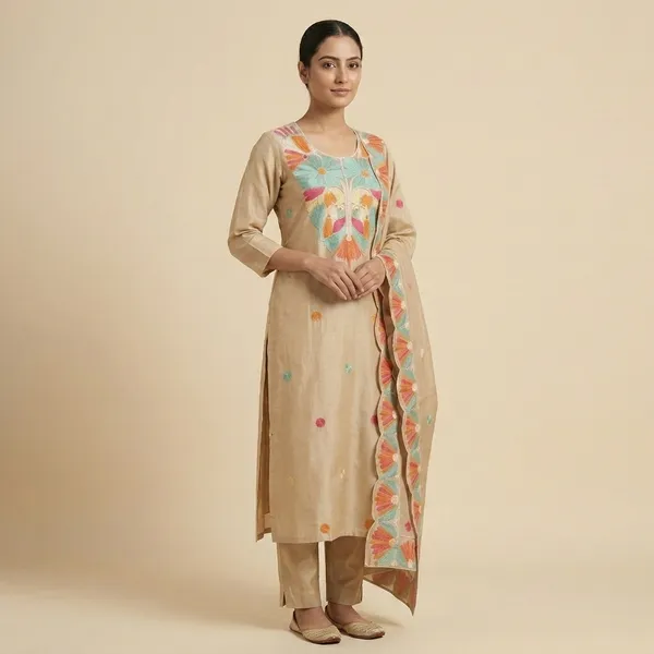 Beige_Cotton_Embroidered_Straight_Kurta_Set_For_Women