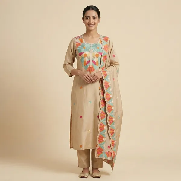 Beige_Cotton_Embroidered_Straight_Kurta_Set_For_Women