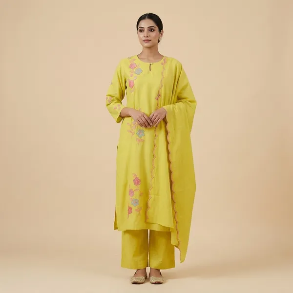 Yellow_Floral_Embroidered_Kurta_Palazzo_Set_For_Women