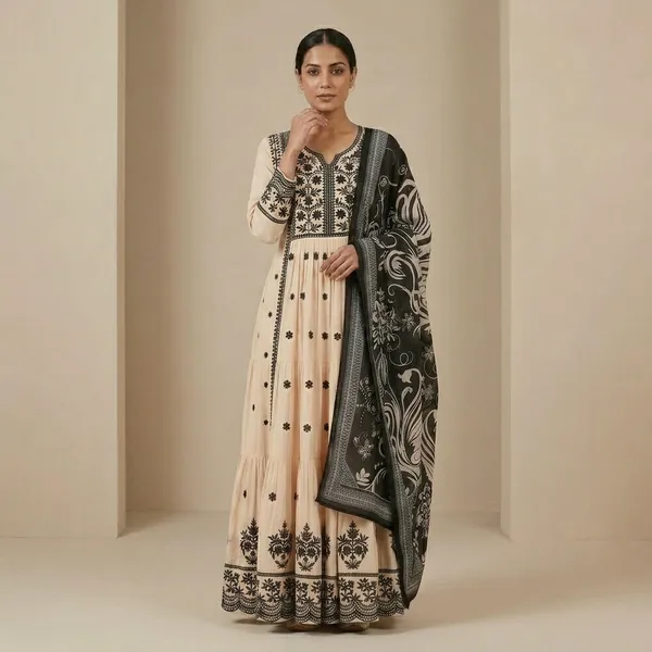 Off_White_Cotton_Embroidered_Anarkali_Kurta_Set_With_Dupatta_For_Women