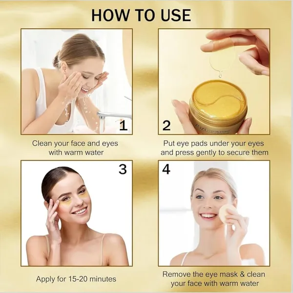 24k_Gold_Under_Eye_Patches_(60_PCS)_eye_mask,_Collagen_Skin_Care_Products,_Eye_Patches_for_Puffy_Eyes_masks_for_dark_circles,_Wrinkles_and_puffiness,_Revitalises_and_Refreshes_Your_Skin