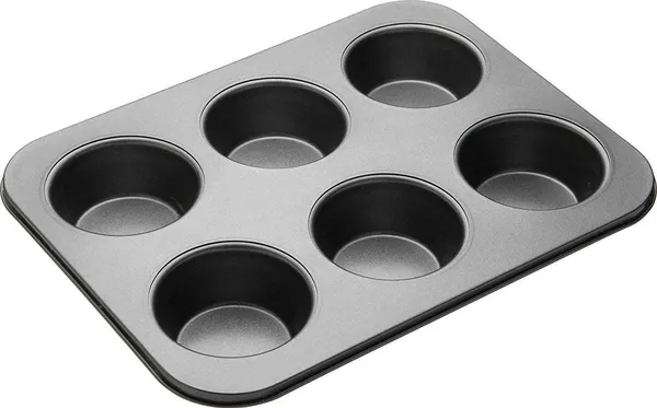 6_Cups_Carbon_Steel_Mini_Muffin_Bun_Pan_Non-Stick_Cupcake_Baking_Bakeware_Mould_Tray_Cake_Mold_(Black),__Muffin_Tray_with_6_Cavities_&_100_Muffin_Liners_SGS_Certified_Non-Stick_Bakeware,_Oven_Safe,_Microwave_Safe,_Dishwasher_Safe,_Carbon_Steel_Cupcake_Mould_for_Baking,