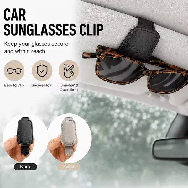 Sunglasses_Holders_for_Car_Sun_Visor,_Leather_Magnetic_Clip,_Gray