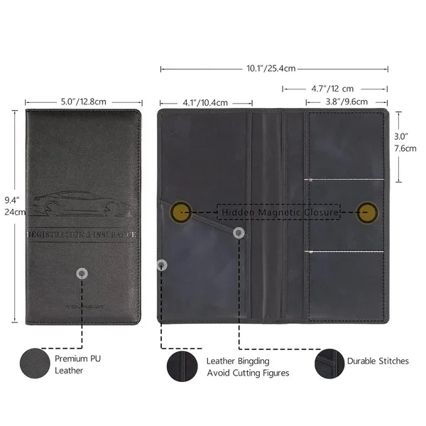 Car_Document_Holder_with_Magnetic_Closure_Vehicle_Registration_&_Insurance_Insurance_Card,_Driving_Licence,_RC_Book_Organizer_with_Multiple_Pockets_for_Car_Truck_Motorcycle