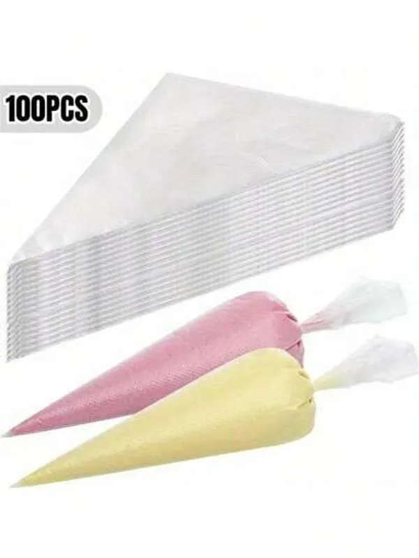 100_Pcs_Disposable_Pastry_Icing_Piping_Bags,_Anti-Burst_&_Non-Slip_for_Cake,_Cookie_&_Cupcake_Decorating,_Food-Grade,_BPA-Free,_26x17_CM,_Clear