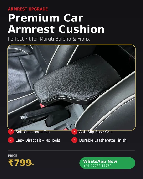 MotoVogue_Premium_Portable_Car_Armrest_for_Maruti_Suzuki_Baleno_&_Fronx_|_Adjustable_&_Foldable_Center_Console_Arm_Rest_|_Easy_Install_|_Comfortable_Padded_Arm_Support