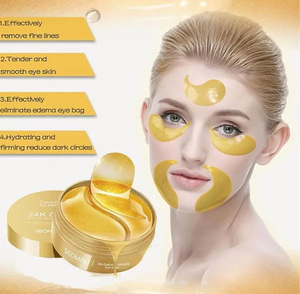 24k_Gold_Under_Eye_Patches_(60_PCS)_eye_mask,_Collagen_Skin_Care_Products,_Eye_Patches_for_Puffy_Eyes_masks_for_dark_circles,_Wrinkles_and_puffiness,_Revitalises_and_Refreshes_Your_Skin