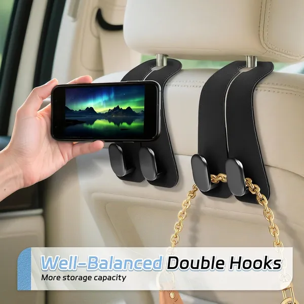 2_Pack_Car_Seat_Headrest_Double_Hooks_Leather_Car_Back_Seat_Headrest_Hooks_for_Purses,_Bags_and_Handbags,_Car_Organization_Accessories
