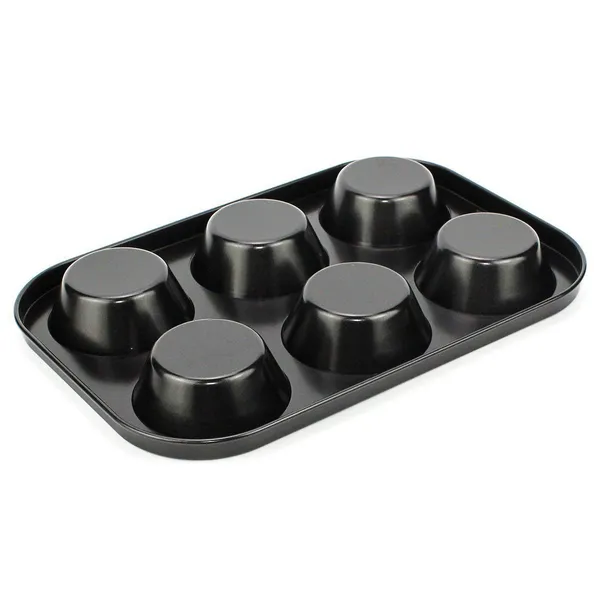6_Cups_Carbon_Steel_Mini_Muffin_Bun_Pan_Non-Stick_Cupcake_Baking_Bakeware_Mould_Tray_Cake_Mold_(Black),__Muffin_Tray_with_6_Cavities_&_100_Muffin_Liners_SGS_Certified_Non-Stick_Bakeware,_Oven_Safe,_Microwave_Safe,_Dishwasher_Safe,_Carbon_Steel_Cupcake_Mould_for_Baking,
