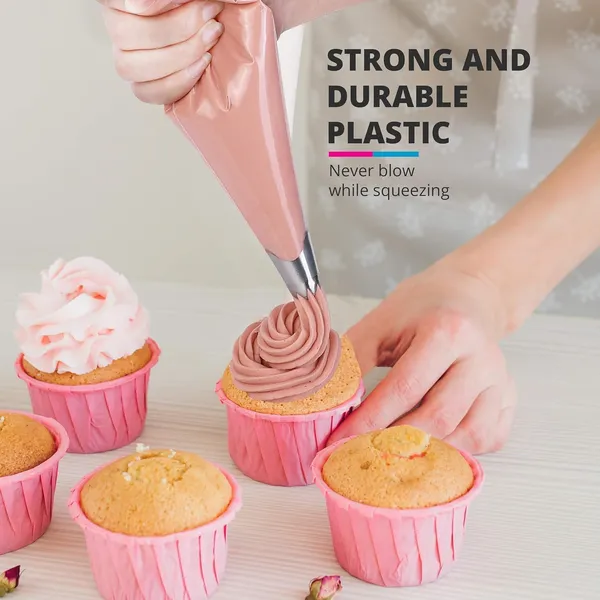 100_Pcs_Disposable_Pastry_Icing_Piping_Bags,_Anti-Burst_&_Non-Slip_for_Cake,_Cookie_&_Cupcake_Decorating,_Food-Grade,_BPA-Free,_26x17_CM,_Clear