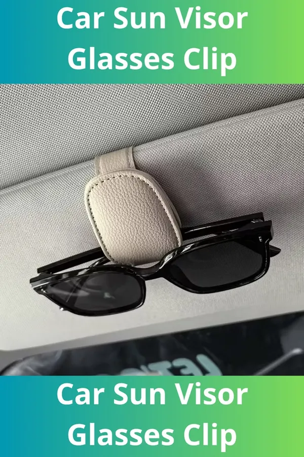 Sunglasses_Holders_for_Car_Sun_Visor,_Leather_Magnetic_Clip,_Gray