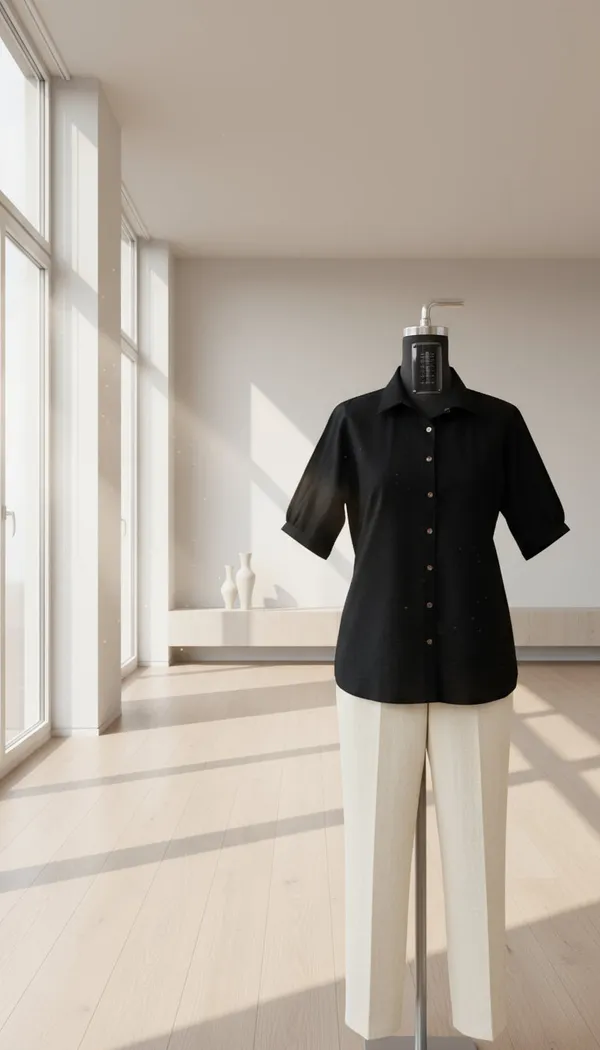 Black_Linen-Cotton_Kimono_Top_For_Women