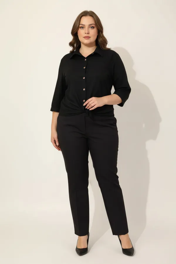 Black_Linen-Cotton_Kimono_Top_For_Women
