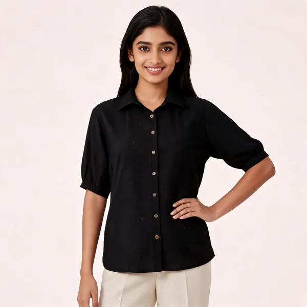 Black_Linen-Cotton_Kimono_Top_For_Women