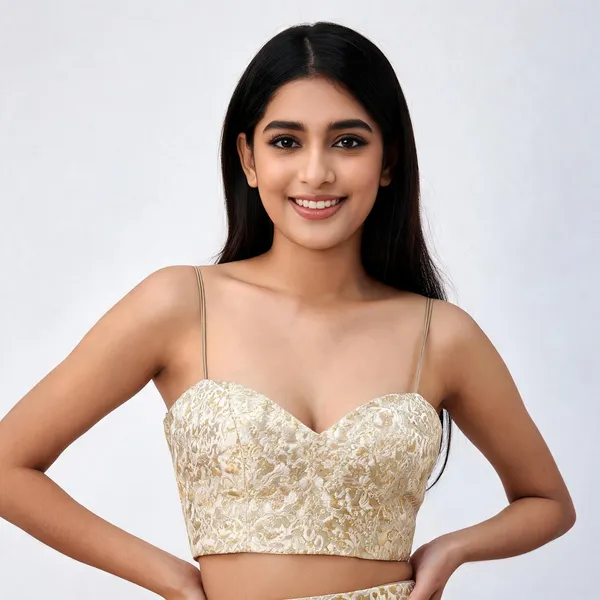 Beige_Silk_Brocade_Bustier_For_Women