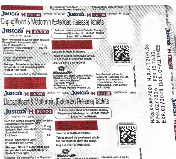 Justoza_M_10/500_Tablets_-_Pack_of_2