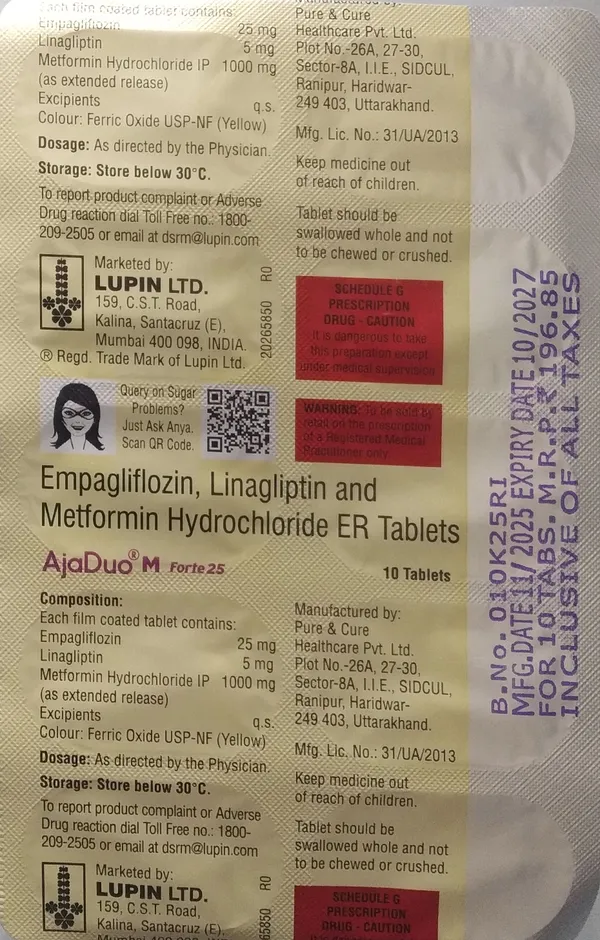 Ajaduo_M_Forte_25/5/1000_Tablets_-_Pack_of_2