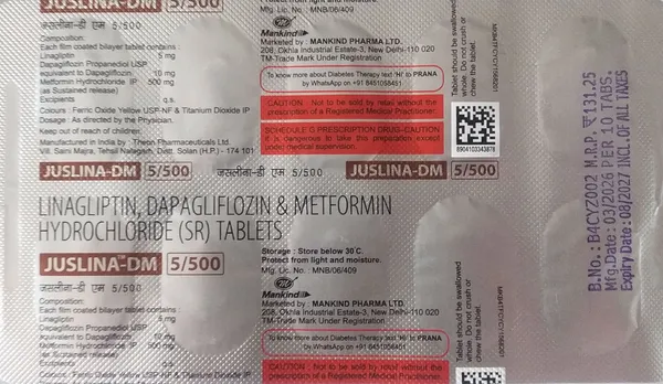 Juslina-Dm_5/500_Tablets_-_Pack_of_3