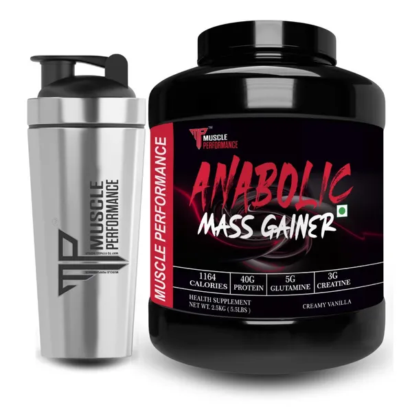 Muscle_Performance_Anabolic_Mass_Gainer_With_Steel_Shaker_2.5_Kgs_5.5Lbs_Creamy_Vanilla
