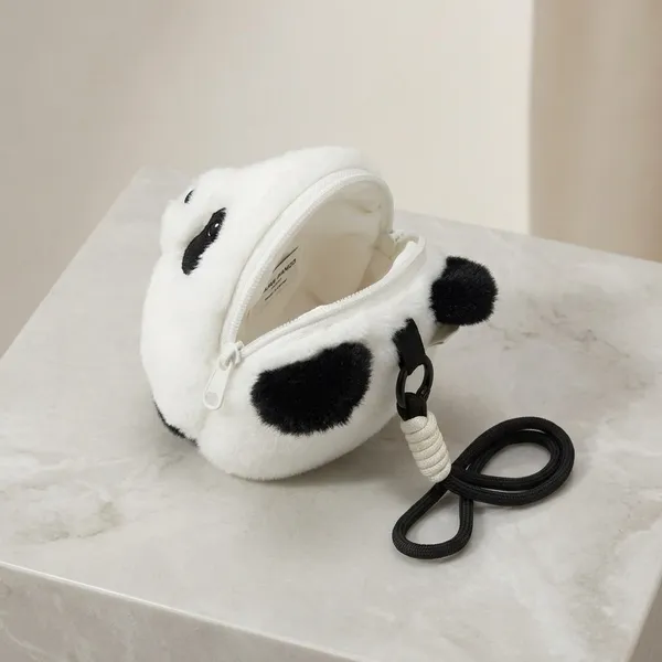 White_Plush_Panda_Coin_Purse_With_Zipper_Closure
