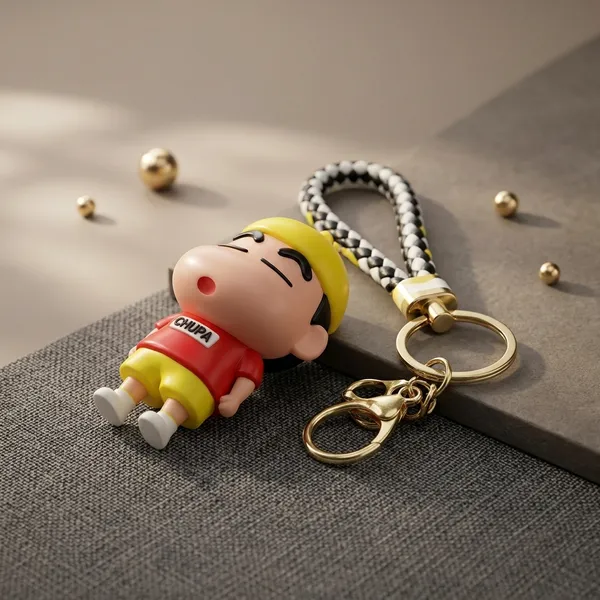Multicolor_Character_Head_Keychain_With_Braided_Strap