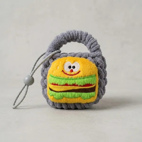 Grey_Rope_Woven_Burger_Emoji_Pet_Chew_Toy_With_Squeaker