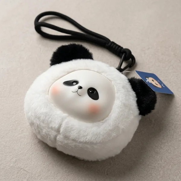 White_Plush_Panda_Face_Pouch_With_Wrist_Strap_For_Kids
