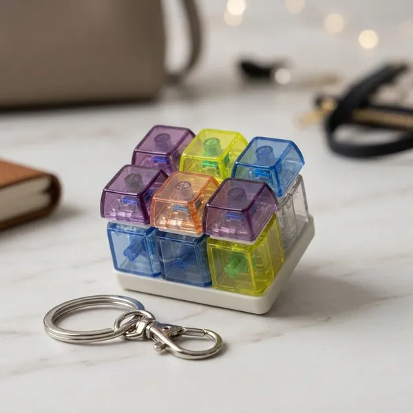 Multicolor_Translucent_Mechanical_Keycap_Set_Keychain_with_different_lights_every_button