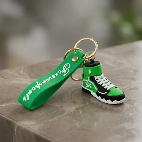 Green_Plastic_Miniature_Sneaker_Keychain_For_Unisex
