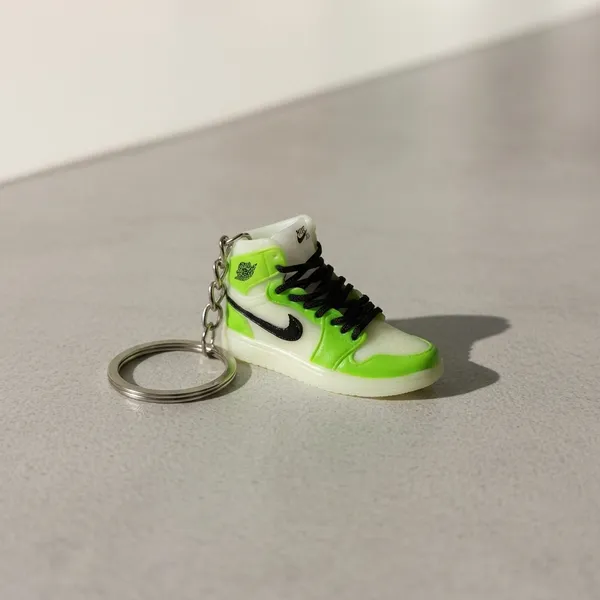 Green_White_Black_radium_light_Plastic_Miniature_Sneaker_Keychain_For_Unisex