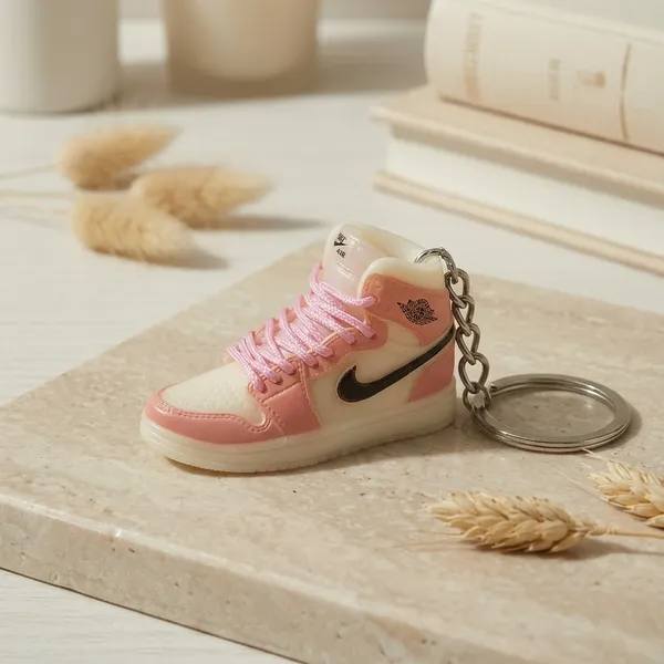 Pink_radium_Plastic_Miniature_High-Top_Sneaker_Keychain_For_Unisex