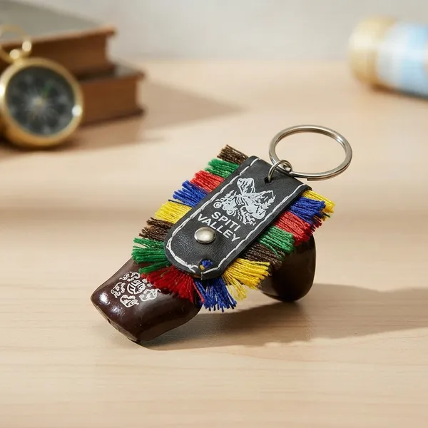 Multicolor_Spiti_Valley_Handcrafted_Wooden_Keychain_With_Fringe