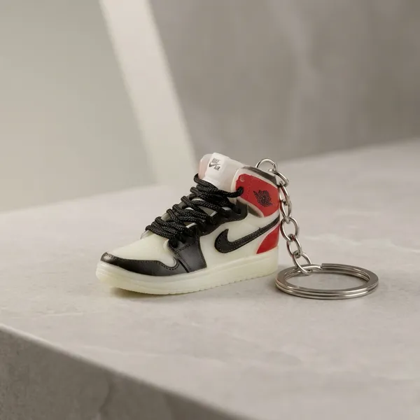 White_Black_Red_radium_light_Plastic_Miniature_Sneaker_Keychain_For_Unisex