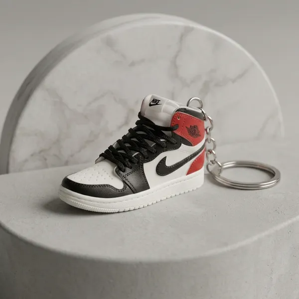 White_Black_Red_radium_light_Plastic_Miniature_Sneaker_Keychain_For_Unisex