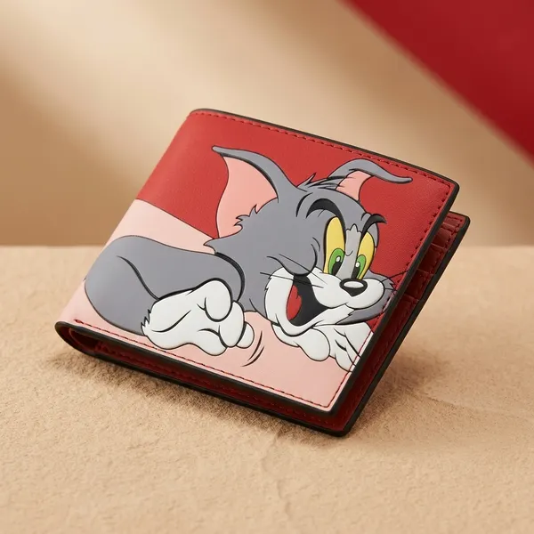 Multicolor_Pu_Leather_Tom_And_Jerry_Print_Bifold_Wallet_For_Men
