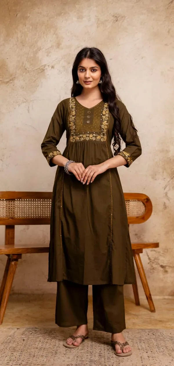 Olive_Green_Embroidered_Anarkali_Kurta_Set_With_Dupatta_For_Women